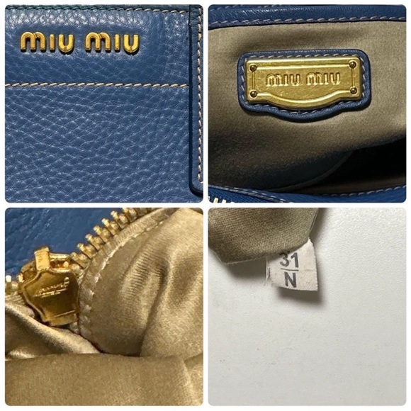 Miu Miu Royal Blue Leather Tote - Picture 10 of 11